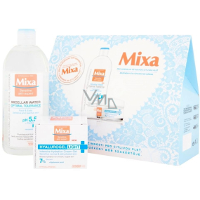 Mixa Optimal Tolerancia micelárna voda pre upokojenie pleti 400 ml + Hyalurogel Intensive Hydration intenzívny hydratačný krém 50 ml, kozmetická sada