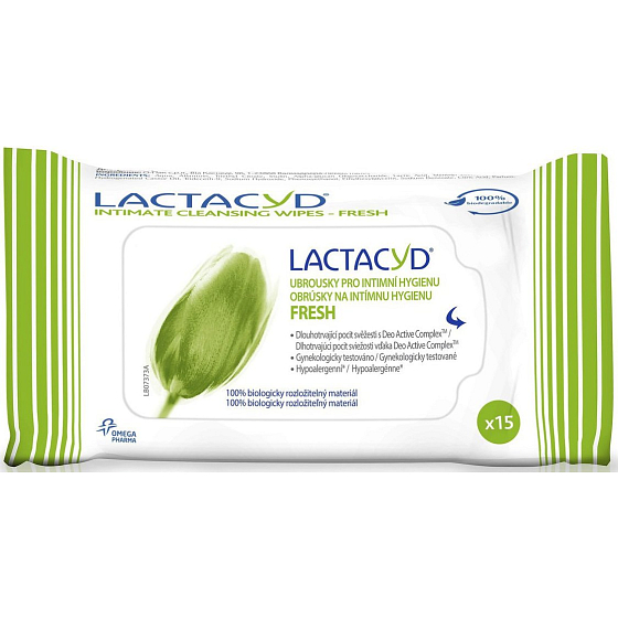 Lactacyd Fresh vlhčené obrúsky na intímnu hygienu 15 kusov