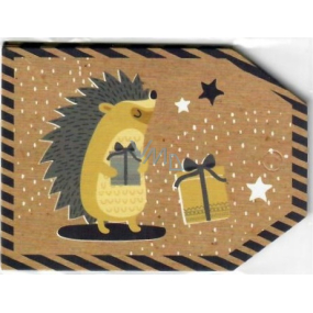 Nekupto Vianočné kartičky na darčeky ježko 5,5 x 7,5 cm 6 kusov