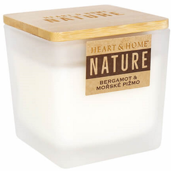 Heart & Home Nature Sviečka s vôňou bergamotu a morského pižma, malá sklenená, doba horenia až 20 hodín 90 g