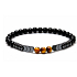 Onyx / Tigrie oko / Hematit náramok elastický prírodný kameň matný, guľôčka 8 mm / 16 - 17 cm