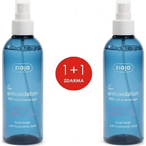 Ziaja Acai Berry pleťové tonikum s kyselinou hyalurónovou v spreji 2 x 200 ml, duopack