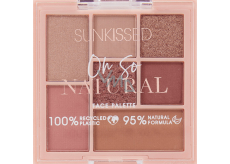 Sunkissed Oh So Natural Face Palette paleta očných tieňov 4 x 0,9 g + rozjasňovač 1,3 g + rúž 1,3 g + bronzer 1,7 g
