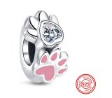 Striebro 925 Tlapky - Beloved Paws, náramok z korálok pre domáce zvieratá