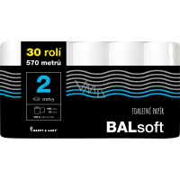 BALsoft 2vrstvový toaletný papier, 30 rolí, 19 m rola