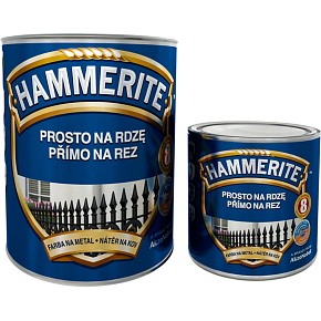 Hammerite kladívková farba priamo na zhrdzavený kov, odtieň striebrosivý, 0,7 l + 0,25 l