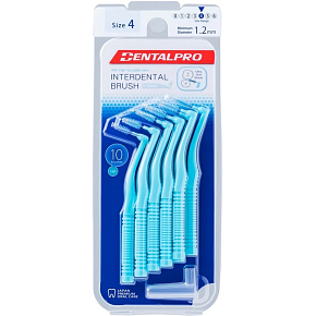 DentalPro medzizubný kartáčik zahnutý 1,2 mm modrý, 10 kusov