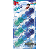 Dr. Devil WC Bicolor 5ball polar aqua závesný WC blok, 3× 35 g