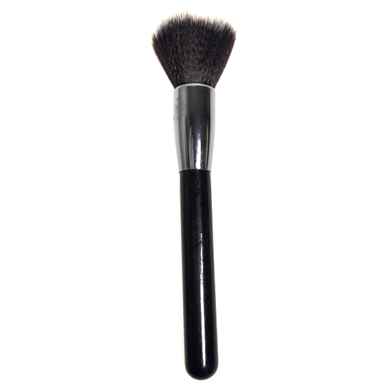Kozmetický štetec na púder čierno-biely vlas čierna rukoväť 18,5 cm 30450-17