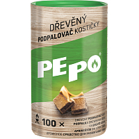 PE-PO drevený podpaľovač kocky, 100 podpaľov