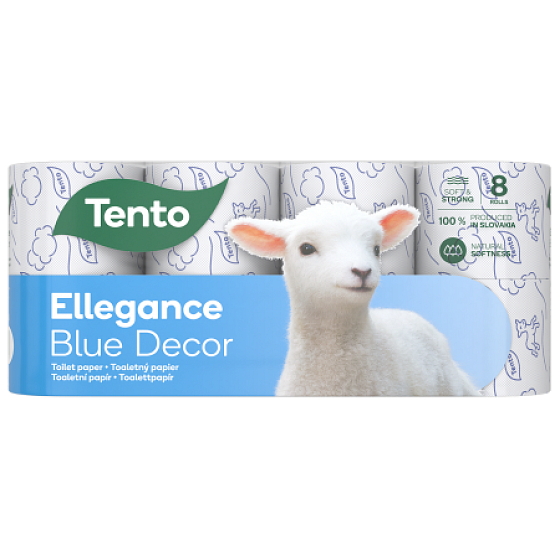 Tento toaletný papier Ellegance Blue Decor Fine 156 kusov 3 vrstvový 8 kusov