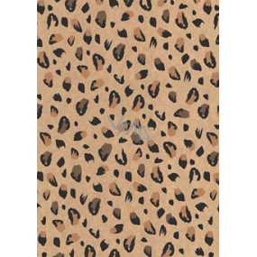 Ditipo Darčekový baliaci papier 70 x 200 cm KRAFT Čierno-hnedé škvrny gepard