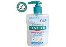 Sanytol Sensitive dezinfekčný gél na ruky, hydratačný ničí vírusy a baktérie 250 ml (AH1N1)