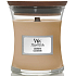 WoodWick Cashmere vonná sviečka s dreveným knôtom a skleneným viečkom malá 85 g