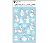 Vianočné samolepky s reliéfom Snehuliaci 14,5 x 25 cm