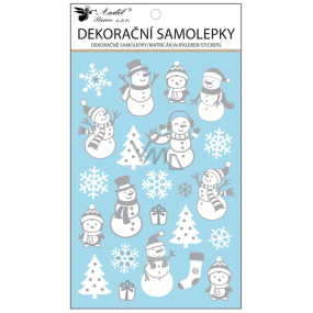 Vianočné samolepky s reliéfom Snehuliaci 14,5 x 25 cm
