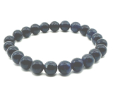 Zafírový náramok elastický prírodný kameň, guľôčka 8 mm / 16-17 cm, kameň múdrosti, pravdy a intuície