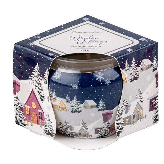 Emocio Dekor Winter Village vonná svíčka sklo 85 g 70 x 62 mm