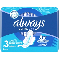 Always Ultra Super Extra Night dámske vložky s krídelkami, 7 ks