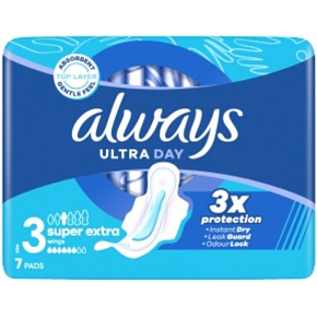 Always Ultra Super Extra Night dámske vložky s krídelkami, 7 ks