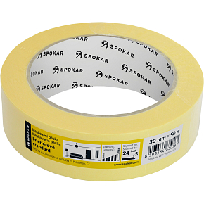 Spokar papierová zakrývacia páska, 1 deň, do 60 °C, rozmery 30 mm × 50 m