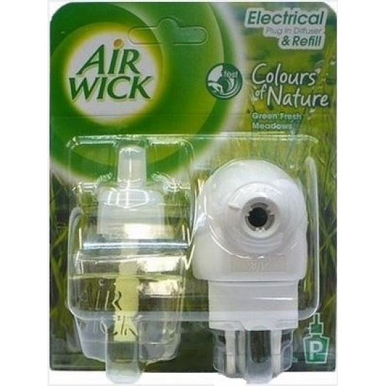 Air Wick Zelené svieža lúky elektrický osviežovač vzduchu komplet 19 ml