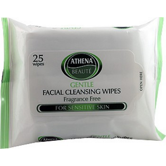 Athena Beauté Gentle Facial Cleansing Wipes Odličovacie vlhčené obrúsky 25 kusov