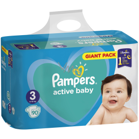 Pampers Active Baby Giant Pack 3 Midi 6-10 kg plienkové nohavičky 90 kusov