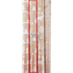 Zöllner Darčekový baliaci papier 70 x 150 cm Vianočný luxusný Chris biely stromček