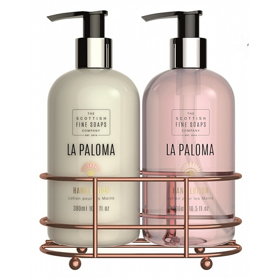 Scottish Fine Soaps La Paloma mlieko na ruky 300 ml + tekuté mydlo na ruky 300 ml, duo set