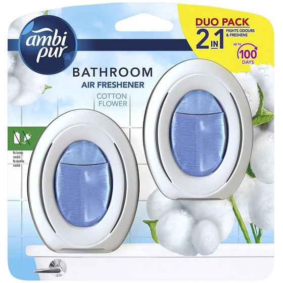 Ambi Pur Bathroom Cotton Flower osviežovač vzduchu do kúpeľne 2 x 7,5 ml, duopack