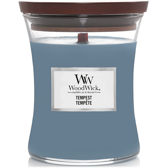 WoodWick Tempest - Sviečka s dreveným knôtom a viečkom, sklenená, stredná 275 g