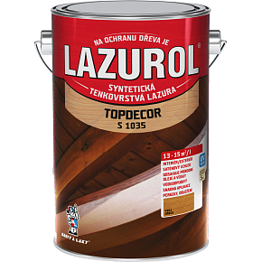 Lazurol Topdecor S1035 tenkovrstvá lazúra na drevo T021 orech, 4,5 l
