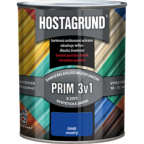 Hostagrund Prim 3v1 S2177 základná i vrchná farba na kov, 0440 modrá, 600 ml
