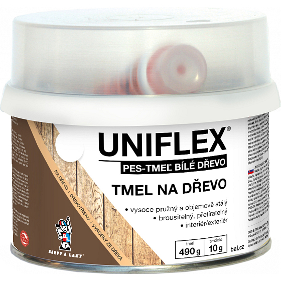 Uniflex PES-TMEL drevo, tmel na drevo, biely, 500 g