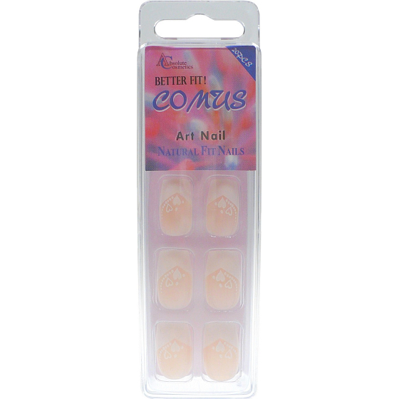 Absolute Cosmetics Comus Art Nail umelé nechty francúzska manikúra so srdiečkami FMN04 20 kusov