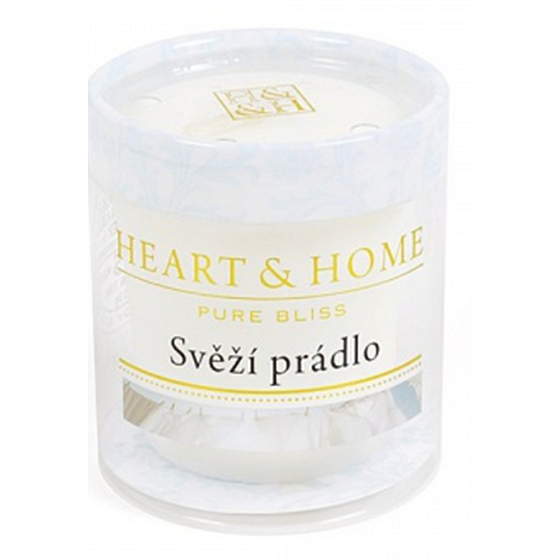Heart & Home Svieža bielizeň Sójová vonná sviečka bez obalu horí až 15 hodín 53 g
