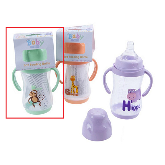 Baby First Opica 0+ dojčenská fľaša s úchopy 250 ml
