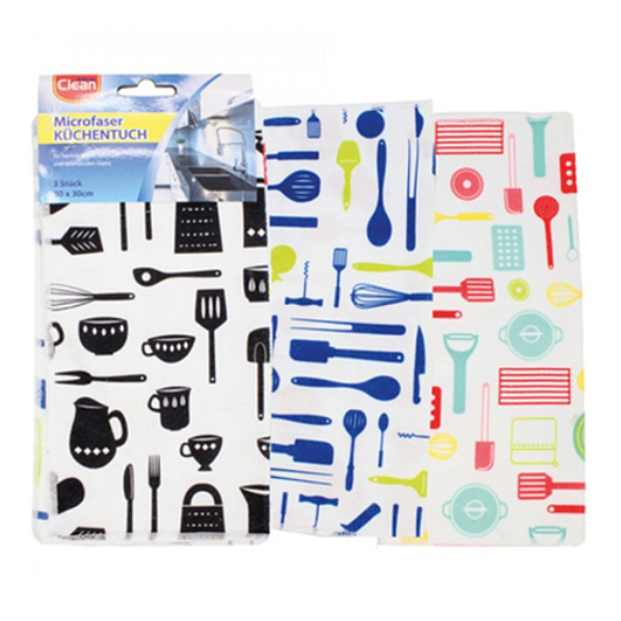 Elina Clean Microfibre Cloth univerzálna utierka z mikrovlákna 30 x 30 cm 3 kusy