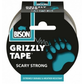 Bison Grizzly Tape lepiaca páska opravná strieborná, šírka pásky: 50 mm s návinom o dĺžke 10 m