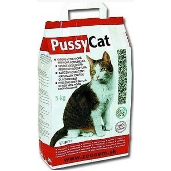 Pussy cat prírodné minerálne podstielka pre mačky a ostatné domáce zvieratá 5 kg taška