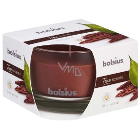 Bolsius True Scents Oud Wood - Sviečka s vôňou agarového dreva v skle 90 x 63 mm