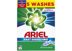 Ariel Rýchlorozpustný prací prášok Mountain Spring pre čistú a voňavú bielizeň bez škvŕn 5 dávok 275 g