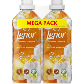 Lenor Vanilla Orchid & Gold Amber orchidea, vanilka a jantár zmäkčovač tkanín 2 x 37 dávok, duopack
