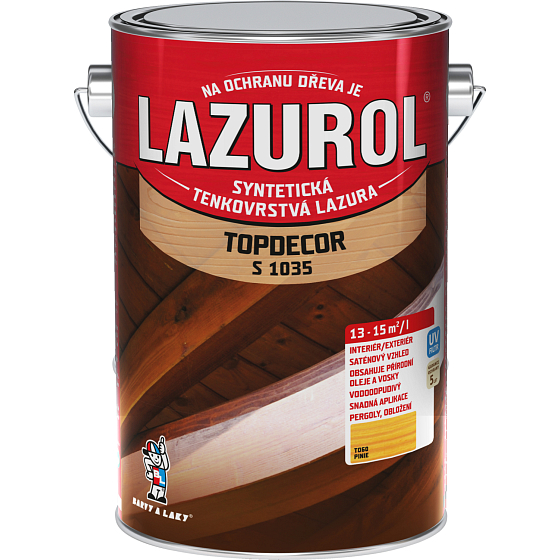 Lazurol Topdecor S1035 tenkovrstvá lazúra na drevo T060 piniový, 4,5 l