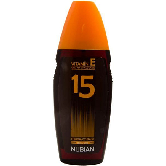 Nubian OF15 Olej na opaľovanie stredná ochrana 150 ml sprej