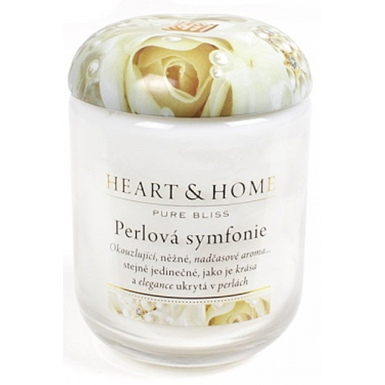 Heart & Home Perlová symfónia Sójová vonná sviečka strednej horí až 30 hodín 110 g