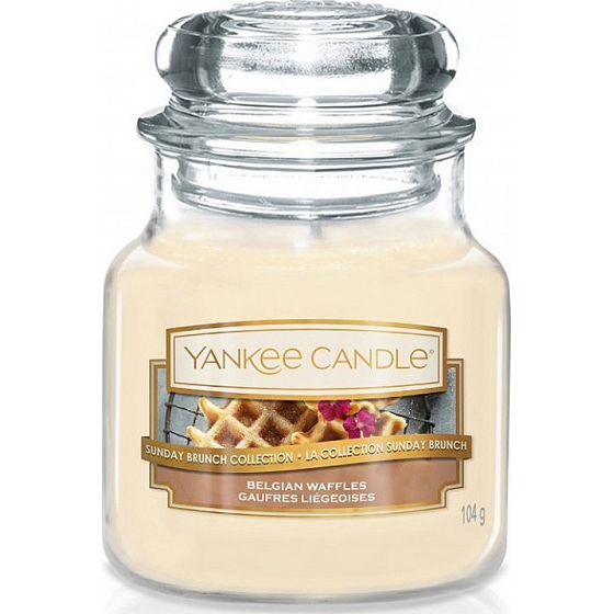 Yankee Candle Belgian Waffles - Belgické vafle vonná sviečka Classic malá sklo 104 g