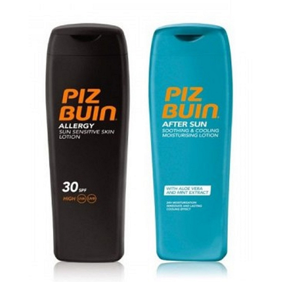 Piz Buin Allergy SPF30 mlieko na opaľovanie predchádza vzniku slnečnej alergie 200 ml + After Sun Tan Intensifyin hydratačné mlieko po opaľovaní 200 ml