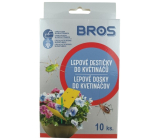 Bros Lepové doštičky do kvetináčov, lákajú a chytajú škodcov na rastlinách 10 kusov + 5 úchytov